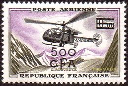 Réunion N° PA 60 ** Hélicoptère " Alouette " De France Surchargé CFA ( Avion ) - Luchtpost