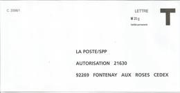 ENVELOPPE T "  LA POSTE / SPP  " - Cards/T Return Covers