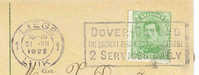 COB 137 Oblitéré LIEGE 1 LUIK 31/12/1922 Avec Flamme DOVER - OSTEND - Targhette