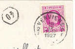 COB 200 Oblitéré VERVIERS 2 Le 16/04/1927 Sur CPA Fleurs - 1922-1927 Houyoux