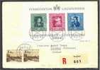 LIECHTENSTEIN FAMOUS PAINTINGS, SHEETLET FROM 1949 On FDC TO FRANCE - Blocks & Sheetlets & Panes