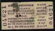 TICKET DE TRANSPORT TRAIN (CONTREMARQUE) - Other & Unclassified