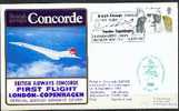 REF COL 2 - CONCORDE BRITISH AIRWAYS - 1er VOL LONDON COPENHAGEN 18/9/1982 ET RETOUR - Concorde