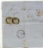 Lettre De Liege (5/03/1856) Avec 2X 10C Margés Vers Wellin - 1849-1865 Medallions (Other)