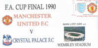 FOOTBALL SOUVENIR PHILATHELIQUE FINALE DE LA COUPE FA 1990 MATCH   MANCHESTER UNITED   CRYSTAL PALACE - Altri & Non Classificati