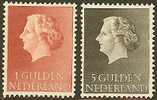 NEDERLAND 1954 OMP Zegel(s) Juliana (hoge Waarden) 647-648  #499 - Ungebraucht