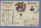 Kaart REPUBLIQUE FRANCAISE Met Stempel POSTES MILITAIRES BELGIQUE Op 24/1/16 - Belgisch Leger