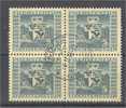 LIECHTENSTEIN 5 FRANCS HIGH VALUE 1945 USED BLOCK OF 4 - Used Stamps