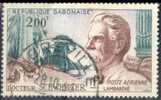 GABON Poste Aérienne 1 (o) Albert SCHWEITZER NOBEL Paix Gabon Ogooué Orgue Cachet LIBREVILLE (19) - Albert Schweitzer