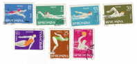 ROMANIA  1963,  NATATION  USED   FULL SET  YVERT #1916-1922 - Swimming