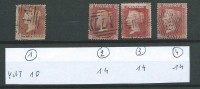 Grande Bretagne - 1854/5 - Y&T 10 - 14(3x)  - S&G 40 Et 43 (3x) - Oblit. - Used Stamps