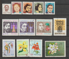 Poland Stamps From 1972-1990 Flowers - Personalities - Chess - Usati