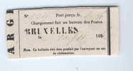 Bulletin Récépissé De Chargement 1856 , Griffe De BRUXELLES , Port 1 F 40 --   4/350 - Post Office Leaflets