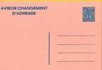 AP - Entier Postal - Carte Postale Avis De Changement D'adresse N° 25 - Chiffre Sur Lion Héraldique Avec Banderole - 8,0 - Avviso Cambiamento Indirizzo