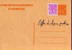 AP - Entier Postal - Carte Postale Avis De Changement D´adresse N° 26 - Chiffre Sur Lion Héraldique Avec Banderole - 9,0 - Adressenänderungen