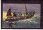 THEMES - Bateaux - Chalutier De Grande Peche Ramassant Son Chalut - Fishing Boats