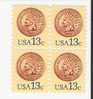 US Scott 1734 - Block Of 4 - Indian Head Penny - 13 Cent - Mint Never Hinged - Blocks & Sheetlets