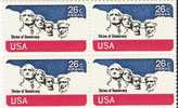 US Scott C88 - Block Of 4 - Mt Rushmore 26 Cent - Mint Never Hinged - 3b. 1961-... Nuovi