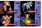 Germany Puzzle 4.cards Dog - Chien - Frog - Cartoon Film - Bird Dove (colombo) Television - Televisione - TV Canal PRO 7 - O-Series: Kundenserie Vom Sammlerservice Ausgeschlossen