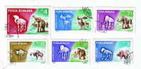 ROMANIA 1966, ANIMAUX PREHISTORIQUES DIVERS  USED   FULL SET  YVERT#2267-2272 - Elefantes