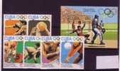 CUBA VF 1984 OLYMPIC GAMES Yvert # 2559/64 + Souvenir Sheet # 83 (Beisball) - Not Priced At Scott - Value Euros 9.00 - Sommer 1984: Los Angeles