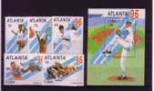 CUBA VF 1996 OLYMPIC GAMES Yvert # 3515/9 + Souvenir Sheet # 144 (Beisball) - Not Priced At Scott - Value Euros 15.00 - Verano 1996: Atlanta