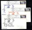 US - 1959 OPENING OF ST. LAWRENCE SEAWAY - PORT OF TOLEDO 3 COVERS 2nd. Day Of Issue Diff. Cachet Colors - Otros & Sin Clasificación