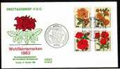 Allemagne. FDC Roses ( Rose Thé, Rose Floribunda, Rose Borbon, Rose Polyantha) - Roses
