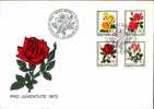 Suisse. FDC De BERN. Roses ( Rose Mc Gredy's Sunset, Rose Miracle, Rose Papa Meilland, Rose Mme Dimitria) - Roses