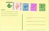 AP - Entier Postal - Carte Postale N° 187 - Chiffre Sur Lion Héraldique - 5,00 Fr Vert Sur Crème - N - Postkarten 1951-..