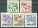 YU 1950 AIRMAIL POST WEEK, YUGOSLAVIA, Michel # 611-5, 5v, MNH - Parachutespringen