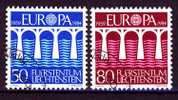 Liechtenstein Mi 837-838 Europa 1984 - Bridges - Gebruikt