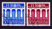 Liechtenstein Mi 837-838 Europa 1984 - Bridges - Oblitérés