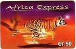 FRANCE PREPAID AFRICA EXPRESS TIGRE TIGER SUPERBE RARE - Selva