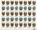 US Scott 1834 1835 1836 1837 - Sheet Of 40 - American Folk Art 15 Cent ** MINT - Hojas Completas