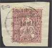 SWITZERLAND 50 CENTIMES GRANITE PAPER 1881 USED ON PIECE SIGNED - Gebraucht