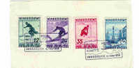 Austria-1936 Skiing Used Set With Special Cancellation On Paper - Gebruikt