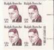 US Scott 1860 - Zip Block Of 4 - Ralph Bunche 20 Cent - Mint Never Hinged - Blocchi & Foglietti