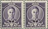 AUSTRALIA 1937, George VI WATERLOW Purple, ESSAY, Horizontal Pair - Ensayos & Reimpresiones