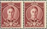 AUSTRALIA 1937, George VI WATERLOW Red, ESSAY, Horizontal Pair - Probe- Und Nachdrucke