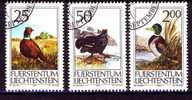 Liechtenstein Mi 997-999 Jagd II / Hunting II - 1990 - Gebraucht