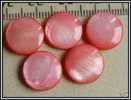 Lot De 5 Perles Palets Plats De Véritable Nacre Rose 12mm - Pearls