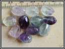 5 Perles En Véritable Fluorite Arc En Ciel Pierre Semi-précieuse Irrégulières Facettées Environ 12/13x7/9mm  De Superbes - Perle