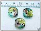 Lot De 3 Perles Artisanales Dichroic Lampwork Sur Feuille D´argent Multicolores Environ 16x15x8mm - Pearls