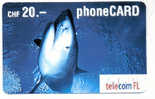 Suisse Phone Card 20 CHF Telecom FL Requin - Fische