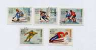 Laos N°487 à 491 Oblitéré Hockey, Slalom, Saut à Ski... - Invierno 1984: Sarajevo
