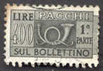 Pays : 247,1 (Italie : République) Yvert Et Tellier N° : CP   86 (o)  Moitié De Timbre Gauche - Colis-postaux