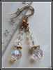 Boucles D´oreilles Strass Et Perles Swarovski Cristal AB - Perles Et Strass En Véritable Cristal - Earrings