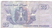 BILLET - 25 PIASTRES  - CENTRAL BANK OF EGYPT - Aegypten