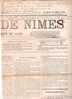 2CTS CERES SUR JOURNAL .LA GAZETTE DE NIMES 1874 - Journaux